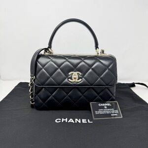 Chanel Small Trendy CC Dual Handle Flap Bag Black